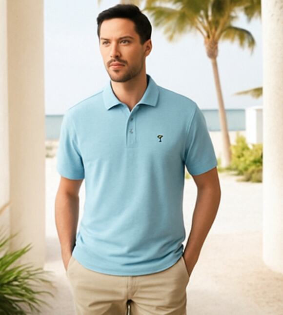 Tommy Bahama Other - Tommy Bahama Polo Shirt Mens XL Blue IslandZone Martini Logo Supima Cotton